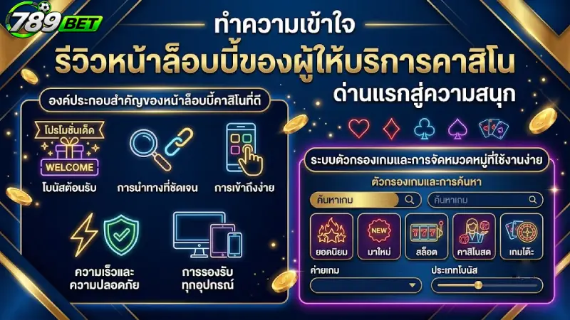 ทำความเข้าใจ รีวิวหน้าล็อบบี้ของผู้ให้บริการคาสิโน ด่านแรกสู่ความสนุก