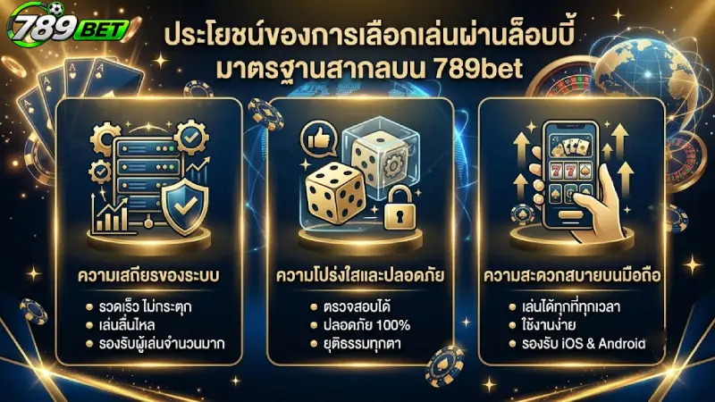 ประโยชน์ของการเลือกเล่นผ่านล็อบบี้มาตรฐานสากลบน 789bet